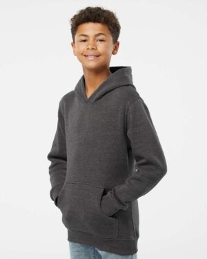 J. America Youth Triblend Fleece Hooded Sweatshirt - Image 5