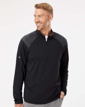 Adidas Men's Ultimate365 Lightweight Shoulder Stripe Quarter-Zip Pullover - Image 4