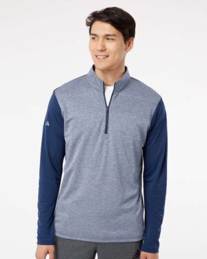 Adidas Men's Ultimate365 Heather Block Print Quarter-Zip Pullover - Image 10