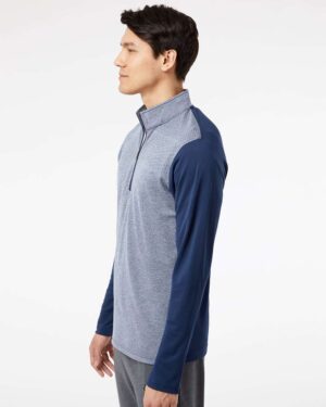 Adidas Men's Ultimate365 Heather Block Print Quarter-Zip Pullover - Image 11