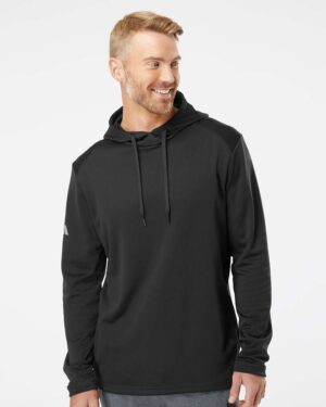 Adidas Men's Textured Mixed Media Midweight Hooded Sweatshirt - Image 4