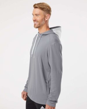 Adidas Men's Textured Mixed Media Midweight Hooded Sweatshirt - Image 17