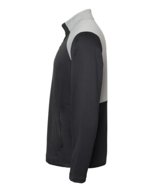 Adidas Men's Textured Mixed Media Quarter-Zip Pullover - Image 3