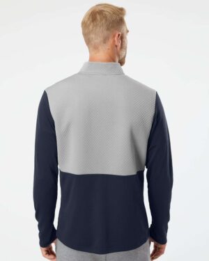 Adidas Men's Textured Mixed Media Quarter-Zip Pullover - Image 12