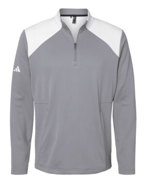 Adidas Men's Textured Mixed Media Quarter-Zip Pullover - Image 13