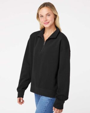 MV Sport Women's Sueded Fleece Quarter-Zip Sweatshirt - Image 5