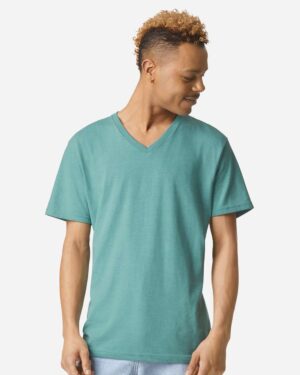 American Apparel Unisex CVC V-Neck Tee - Image 10