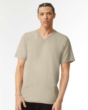 American Apparel Unisex CVC V-Neck Tee - Image 52