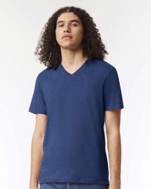 American Apparel Unisex CVC V-Neck Tee - Image 46