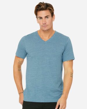 BELLA + CANVAS Unisex Textured Jersey V-Neck Tee - Image 19