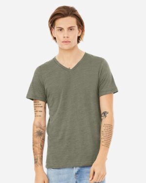 BELLA + CANVAS Unisex Textured Jersey V-Neck Tee - Image 43
