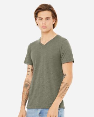 BELLA + CANVAS Unisex Textured Jersey V-Neck Tee - Image 44