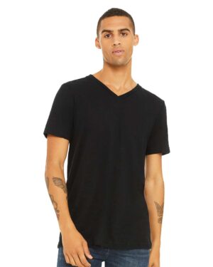BELLA + CANVAS Unisex Textured Jersey V-Neck Tee - Image 46