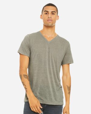BELLA + CANVAS Unisex Textured Jersey V-Neck Tee - Image 52