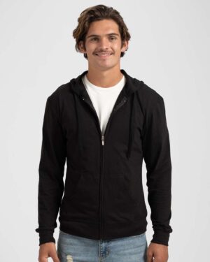 Tultex Unisex Beach Full-Zip Hooded Long Sleeve T-Shirt - Image 3