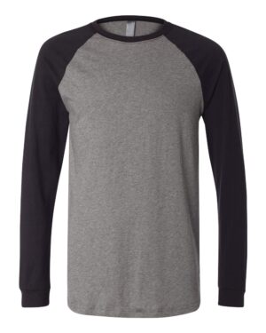 BELLA + CANVAS Men's Long Sleeve Jersey Baseball Tee - Image 4