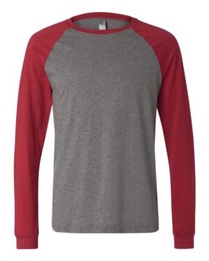 BELLA + CANVAS Men's Long Sleeve Jersey Baseball Tee - Image 7