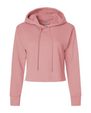 Next Level Women's Laguna Sueded Raw Edge Crop Hoodie Sweatshirt - Image 6
