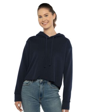 Next Level Women's Laguna Sueded Raw Edge Crop Hoodie Sweatshirt - Image 22