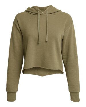 Next Level Women's Laguna Sueded Raw Edge Crop Hoodie Sweatshirt - Image 24