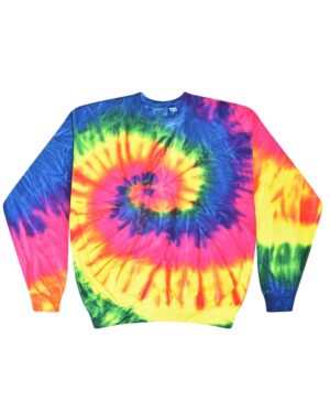 Colortone Unisex Tie-Dyed Fleece Crewneck Sweatshirt - Image 7