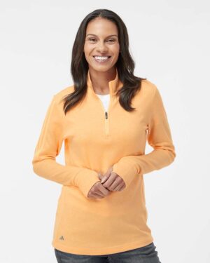 Adidas Women's 3-Stripes Quarter-Zip Sweater Pullover - Image 4