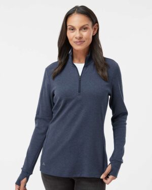 Adidas Women's 3-Stripes Quarter-Zip Sweater Pullover - Image 16