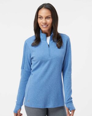 Adidas Women's 3-Stripes Quarter-Zip Sweater Pullover - Image 22