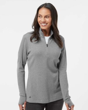 Adidas Women's 3-Stripes Quarter-Zip Sweater Pullover - Image 34