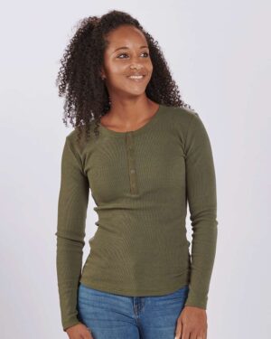 Boxercraft Women's Harper Long Sleeve Henley - Image 17