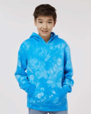 Independent Trading Co. Youth Midweight Tie-Dyed Hooded Sweatshirt - Image 4