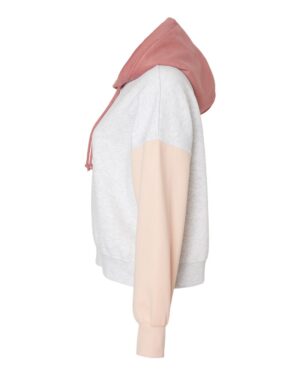 MV Sport Women's Sueded Fleece Colorblocked Crop Hooded Sweatshirt - Image 9