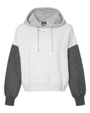 MV Sport Women's Sueded Fleece Colorblocked Crop Hooded Sweatshirt - Image 13