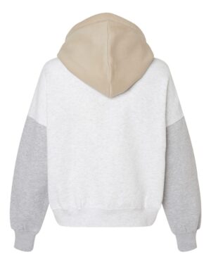 MV Sport Women's Sueded Fleece Colorblocked Crop Hooded Sweatshirt - Image 20