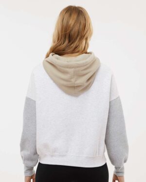 MV Sport Women's Sueded Fleece Colorblocked Crop Hooded Sweatshirt - Image 24