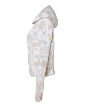 MV Sport Women's Sueded Fleece Tie-Dyed Crop Hooded Sweatshirt - Image 3