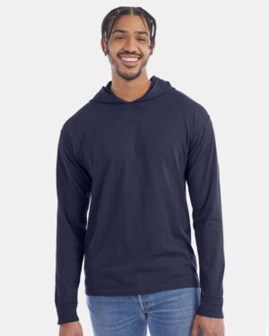 ComfortWash by Hanes Unisex Garment-Dyed Jersey Hooded Long Sleeve T-Shirt - Image 4