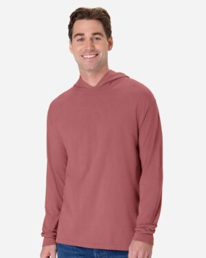ComfortWash by Hanes Unisex Garment-Dyed Jersey Hooded Long Sleeve T-Shirt - Image 28