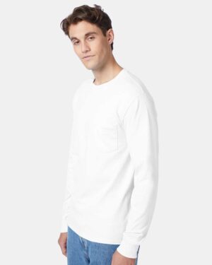Hanes Men's Authentic Long Sleeve Pocket T-Shirt - Image 29