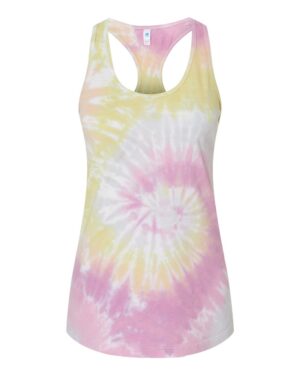 Colortone Women's Tie-Dyed Racerback Tank Top - Image 7