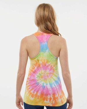 Colortone Women's Tie-Dyed Racerback Tank Top - Image 18