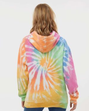 Colortone Unisex Tie-Dyed Cloud Inside-Out Fleece Hooded Sweatshirt - Image 7