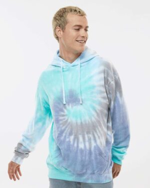 Colortone Unisex Tie-Dyed Cloud Inside-Out Fleece Hooded Sweatshirt - Image 11