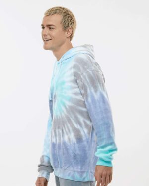 Colortone Unisex Tie-Dyed Cloud Inside-Out Fleece Hooded Sweatshirt - Image 12