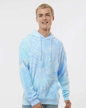 Colortone Unisex Tie-Dyed Cloud Inside-Out Fleece Hooded Sweatshirt - Image 17