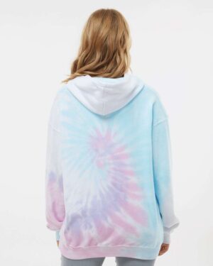 Colortone Unisex Tie-Dyed Cloud Inside-Out Fleece Hooded Sweatshirt - Image 26