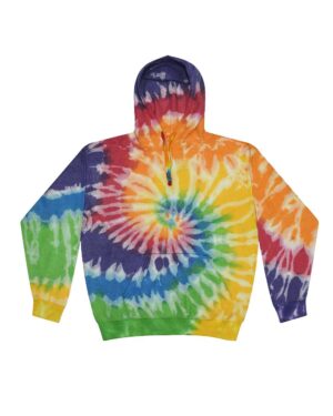 Colortone Unisex Tie-Dyed Cloud Inside-Out Fleece Hooded Sweatshirt - Image 20