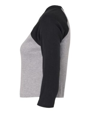 BELLA + CANVAS Women's Micro Rib Three-Quarter Raglan Sleeve Baby Tee - Image 3