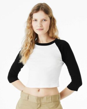 BELLA + CANVAS Women's Micro Rib Three-Quarter Raglan Sleeve Baby Tee - Image 16