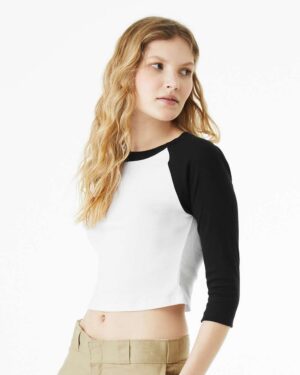 BELLA + CANVAS Women's Micro Rib Three-Quarter Raglan Sleeve Baby Tee - Image 17